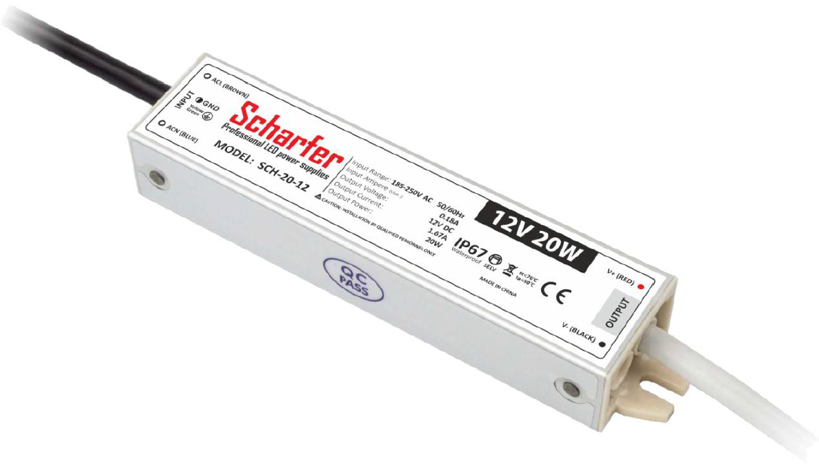 LED barošanas bloks 12V 20W 1,67A SCHARFER