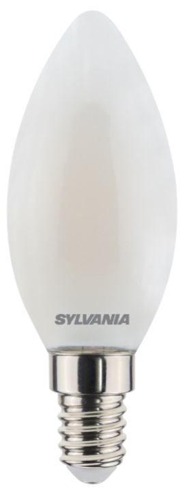 SYLVANIA svečveida LED spuldze 4,5 W 470lm 827 E14 matēta (satīna)