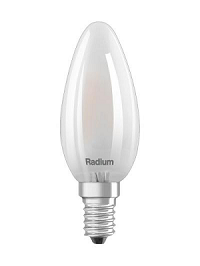 RADIUM svečveida LED spuldze 4.5W 470lm (40W) 827 E14 ar matētu stiklu dimmējama