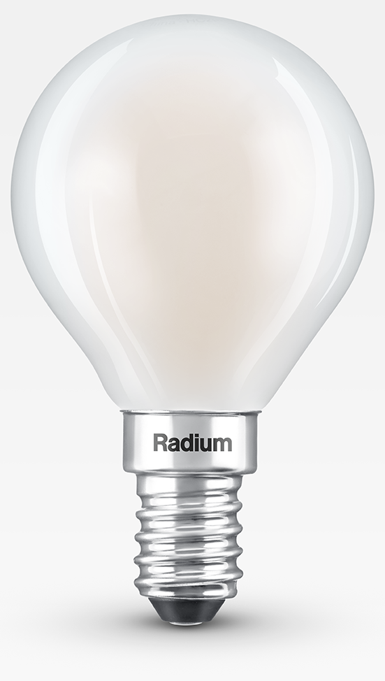 RADIUM LED lodveida spuldze E14 3,4W 470lm 2700K silti balta matēta filament ar CRI90